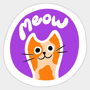 Orange Cat Meow Sticker